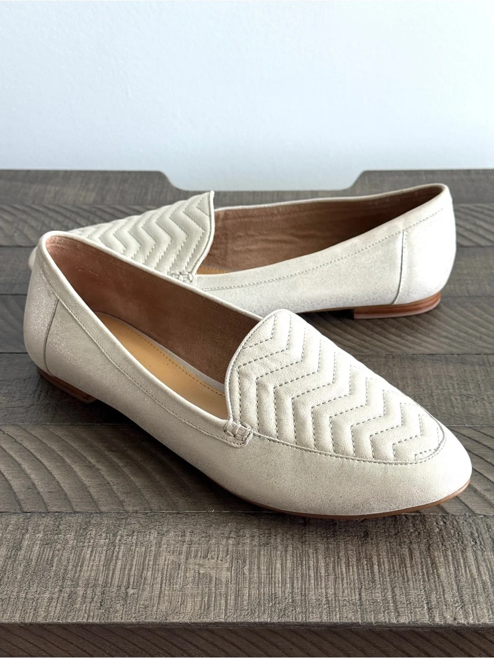 Talbots Ryan Leather Loafers (Chevron-Quilted Edition) Size 8.5M